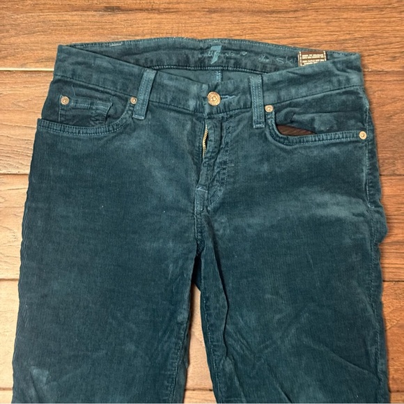 7 For All Mankind Teal Skinny Corduroy Jeans - Women’s 27 - Picture 2 of 9